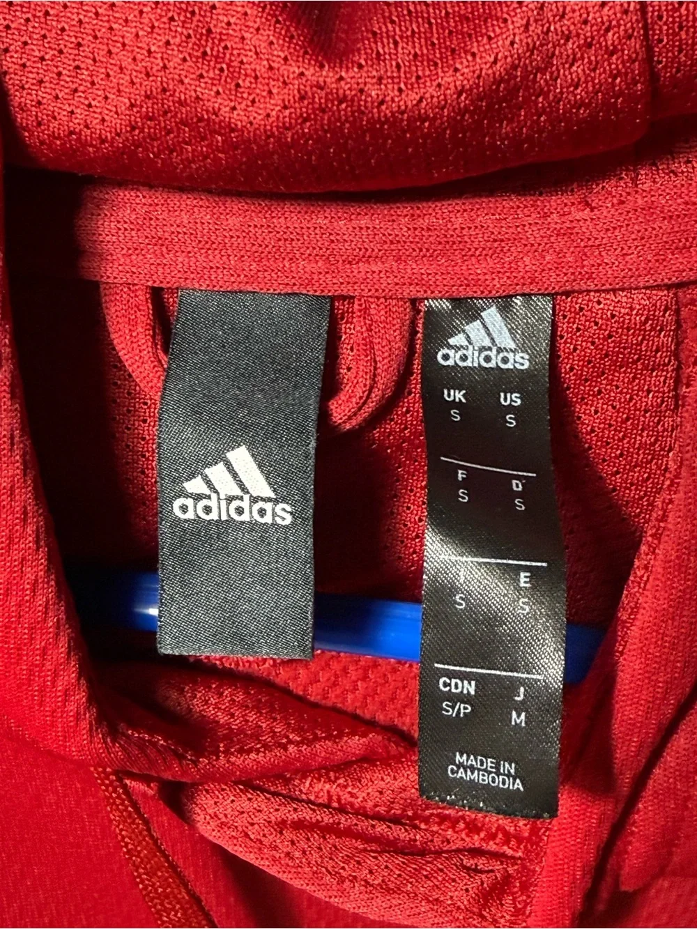 adidas Red Crewneck Hoodie with Reflective Logo size S